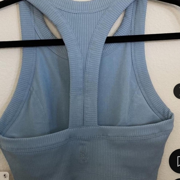 Free People Blue Ribbed Tank Top - Picture 2 of 6